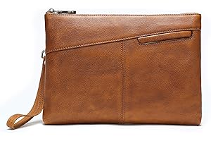 NIUCUNZH Genuine Leather Mens Clutch Bag Man Purse Handbag 12 inches Large Hand Bag Big Clutch Wallet