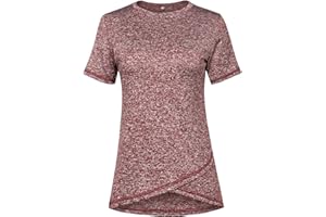 Terecey Maglietta Sportiva Donna Fitness Maglia Palestra Donna Asciugatura Rapida T-Shirt Donna Manica Corta per Jogging Running Yoga Corsa S-XXL