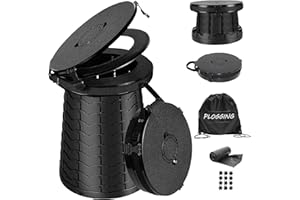 PLOGGING Toilette da Campeggio, WC Portatile per Adulti, WC Pieghevole in Altezza Regolabile, vasino Portatile per Campeggio, emergenze all'aperto, Auto, Viaggi