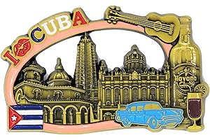 DESIGNO Aimants de réfrigérateur en métal 3D City Souvenir de vacances de pays Londres Paris NewYork Berlin Dubaï Amsterdam Rome Prague Milan Barcelone Venise (Cuba)