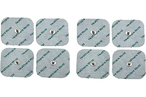 Coussinets d'électrodes TENS 5 cm x 5 cm autocollants 8 pièces de Healthcare World compatibles avec Beurer et Sanitas TENS EMS…