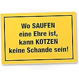 DankeDir! Saufen Ehre Kunststoff Schild mit Spruch - lustiges Geschenk für ihn Geschenkidee Geburtstagsgeschenk Männer Jungs