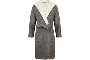 JOHN CHRISTIAN Bata Polar térmica Super Suave con Capucha – Gris/Crema