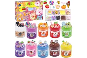 Kinyoda Zestaw Slime, zestaw Slime Fluffy z 10 sztukami, prezent na imprezę dla dzieci