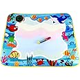 Rangebow Aqua Water Drawing Magic Doodle Mat Reusable No Mess Painting Board & Doodle Magic Pens Educational Toys Christmas Birthday Gift for Kids Girls Boys Age 3 4 5 Years (Sea World)