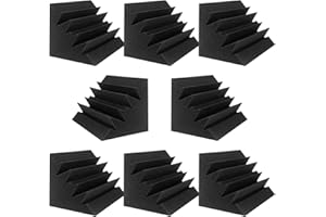 JBER 8 Pack Acoustic Foam Bass Trap Studio Foam 12" X 7" X 7" Soundproof Padding Wall Panels Corner Block Finish for Studios Home and Theater