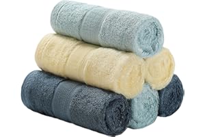 DakTou Toallas Pequeñas de Baño Toallas de Mano Toallas para la Cara Toalla Facial Toalla Bebe Recien Nacido Toallas Lavabo para Bebés, Adultos e Infantes, 34X34cm, Paquetes de 6