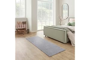 ‎CARPET STUDIO Carpet Studio Santa Fe Teppich Läufer Dunkelgrau, Läufer Flur 67x180cm, Kurzflor Teppiche, Küchenläufer, Wohnzimmerteppich, Bettvorleger Schlafzimmer