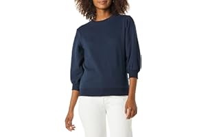 Amazon Essentials Felpa Girocollo in Tessuto French Terry con Dettaglio sulle Maniche Donna