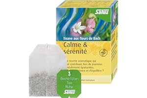 Salus Tisane Calme & Sérénité aux Fleurs de Bach AB - À Base de Mélisse, de Passiflore et d'Élixirs Floraux - Relaxation, Détente - 15 Sachets