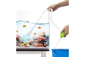 Luigi's Syphon Fish Tank Cleaner for Aquarium - Filtered Hand Vacuum Syphon Pump - 3-in-1 Water Changer and Gravel Washer for Fish Tank - Fish Tank Cleaning Kit