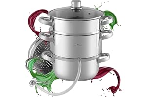 ‎EDENBERG EDENBERG Dampfentsafter Induktion 5L, Edelstahl Dampfentsafter für Alle Herdarten, Steamer, Fruit Juicer, Steam Juicer, Einfach zu Reinigen mit Gehärtetem Glasdeckel, für Gesundheitsbewusste Menschen