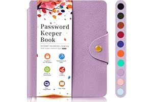 BLESWIN Libro Delle Password, Libro Delle Password di Internet per Anziani, Registro Delle Password in Ordine Alfabetico, Organizzatore di Password per Contatti, Giorni Speciali e Note (15,3 x 13 CM, Viola)