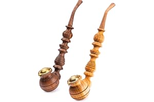 DR WATSON Dr. Watson - Tobacco Pipes, Set of 2, Churchwarden shape, Collectable Series, Handcrafted from Natural Wood