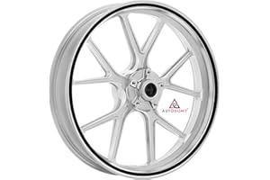 Autodomy | Pegatinas Llantas Moto Juego Completo para 2 Llantas de 15" a 19" Pulgadas | Adhesivos Llanta Moto Resistentes a la Lluvia, Sol, Grasa, Aceite (Negro, Ancho 10 mm)