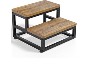 HFHOME Sgabello a 2 gradini resistente per adulti e bambini, poggiapiedi impermeabile in HDPE con piedini antiscivolo regolabili e bordi arrotondati, utilizzabile in tutte le condizioni atmosferiche, per