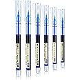 like it Fine Roller Gel Pen 0.5mm Large Capacity Blue Color Ink Straight Liquid Gel Pen Office Writing Pack of (6)