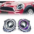 Archaic RGB LED Headlights Compatible with Mini Cooper Clubman R55 R56 ...