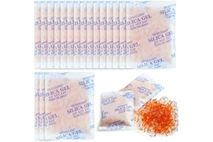 Gigmeta 20 g x 20 Pezzi Bustine Essiccanti con Gel di Silice Rigenerabile, Silica Gel Anti Umidità con Indicatore Cambia Colore (Arancione e Verde) per Armadi, Cantine, Fotocamere e Alimenti