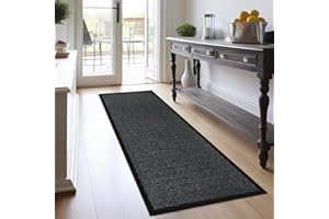 Homatz Hallway Runner Rug Grey 60x120 cm Heavy Duty Entrance Mat Non-Slip Rubber Back Large Runner Dirt Trapper Carpet, Water Absorbent, Washable Rug for Hallway Kitchen Living Room
