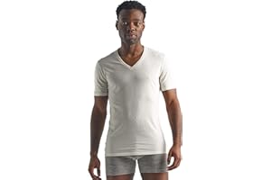 Icebreaker Hommes Laine Merino Anatomica Top à Manches Courtes avec Col V pour sous-Vêtements