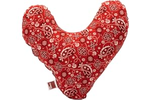 ‎POWER INN POWER INN Brustkissen Hope ca. 32x34cm | Herzkissen als Schmerzlinderung nach Mastektomie | weiches Unterarm- oder Achselkissen | 100% Baumwolle (Rot - Blumen)