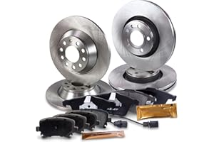 ATEC Germany Kit de freinage incluant disques de frein avant Ø 321 mm ventilés + arrière Ø 302 mm pleins + plaquettes de frein avant arrière Compatible avec AUDI A6 C6 (4F2), A6 C6 Avant (4F5)