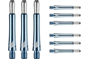 Target Darts Arbre en Aluminium Grip Style - Paquet de 9 |Bleu/Noir/Rouge - 3 Options de Longueur | Accessoires pour Fléchettes, 2BA Shaft Multipack with Rings, Dart Shaft Multipack, Dart Stems