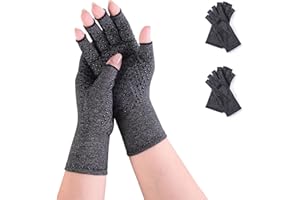AOVYOO Arthrose Gants sans doigts Gants de compression pour rhumatismes, gants de jeu Arthriti, soulagement de la douleur rhumatismale, RSI, syndrome du canal carpien