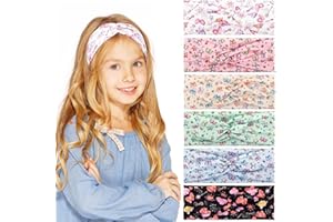 FDJZXW 6 Stück Stirnband Kinder, Schleife Weit Dehnen Stirnband Mädchen, Elastisches Haarband Mädchen Kopfband mit Schmetterling in 6 Farben, Haarschmuck Kopfschmuck Haarbänder für Sport Freizeit