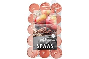 Spaas 30 Scented Tealights in Flatpack, ± 4.5 Hours, Apple Cinnamon