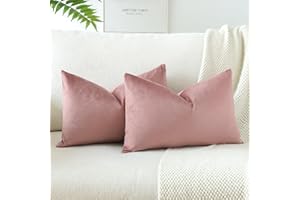 JOTOM Samt Kissenbezug Kissenhülle Sofakissen Dekokissen Kissenbezüge für Sofa Wohnzimmer Schlafzimmer 2er Set 40x60 cm Altrosa