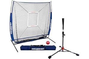 PowerNet 12,7 x 12,7 cm Übungsnetz + Deluxe-Tee + Schlagzone + gewichteter Trainingsball-Paket, Baseball-Softball, Schlag-Coaching, Arbeiten Sie an Pitch-Genauigkeit, Bauen Sie Vertrauen auf die