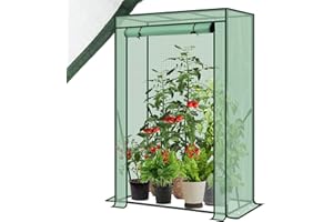 Sekey Szklarnia ogrodowa z wlotem do pomidora Warzywa Szklarnia 100 x 50 x 150 cm Szklarnia do pomidorów zielona