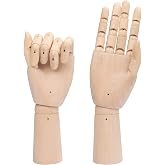 Modèle De Main Articulée En Bois Dur - Outil Référence Pour Artistes Et Décoration, Taille Naturelle
