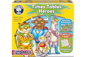 Orchard Toys Times Tables Heroes Maths Game for Children to Learn and Practise Times Tables 2-12, Maths Toys, Multiplication Bingo & Educational Board Game, Makes Maths Fun, Games for Kids 6+
