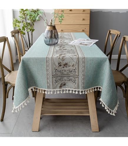 MULBESS Tovaglia Quadrata Damascata Con Ricami Floreali - Antimacchia E Lavabile, 83x84 Cm, Per Cucina E Sala Da Pranzo