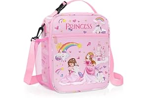 Clastyle Unicorn Insulated Lunch Bag Large Thermal Cooler Bag for Girl Picnic Lunch Box Tote, Pink Unicron Castle