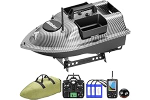 Bilbear 500M GPS 3 Hoppers Fishing Bait Boat Carp Fishing Bait Boat Carp Hook Post Boat,LCD Fishfinders With Sonar Sensor,Handbag,Spare Batteries