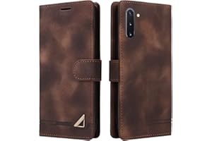 OKZone Coque pour Samsung Galaxy Note 10, Étui de Protection de Portefeuille Antichoc de Fente pour Carte, Support de Carte à Rabat en Cuir en PU Étui de Téléphone pour Samsung Galaxy Note 10 (Marron)