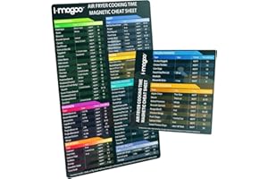I-MOGOO Juego de sábanas magnéticas para freidora de aire, accesorios para freidora de aire, hoja de imán Guía de referencia rápida para cocinar y freír FD10061352