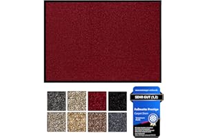 ‎CARPET DIEM Prestige Schmutzfangmatte schön und haltbar, Premium Fußmatte innen & außen - Sauberlaufmatte für Eingangsbereich, Flur & Haustür - Rot 90x150