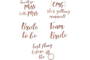 SASS PARTY & GIFTS Rose Gold Hen Party Temporary Tattoos - Pack of 45 - Hen Do Night Accessories