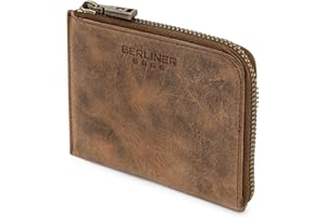Berliner Bags Portfel premium ze skóry, portmonetka, mini portfel dla kobiet i mężczyzn, ciemnobrązowy, M, Minimalistyczny