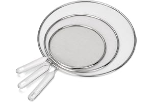 HATANSE 3 Piezas Grandes Tapa Antisalpicaduras Cocina Pantalla Antisalpicaduras de Acero Inoxidable Protector Salpicaduras con Mango Tapa a Prueba de Aceite Diámetro 19cm 25cm 33cm