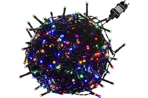 VOLTRONIC Guirlande lumineuse LED, intérieur et extérieur, IP44, choix du modèle et de la couleur, 50 LED, multicolore