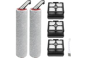 Rrochio Accessoires pour Dreame H15 Pro Aspirateur Laveur Sec Et Humide, 2 Brosse de Rouleau et 3 Filtre HEPA pour Dreame H12 Pro FlexReach, H15 Mix, H15S Ensembles de Rechange de Nettoyage Original