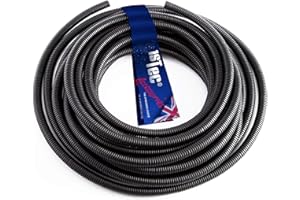 1STec 5m Underground Cable Conduit Ducting Hose Pipe Channel for TV coax, Electric Wire, Garden Lights, Fish Pond low voltage pumps, Power Socket lead Burial (5 Metre, 20mm External 14mm Internal)
