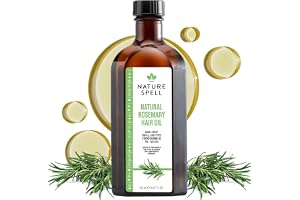 Nature Spell Rosmarinolja för Hårtillväxt, Utspädd Olja för Hårbotten, Stärker och Vårdar Torra och Skadade Fibrer, För Alla Typer, Vegansk, 150 ml