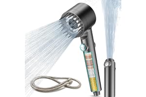 MEKO Hard Water Filter Shower Head with 15 Stage Filter, 3+1 Spray Jet Modes High Pressure Shower Head and 1.5m Hose, Handhel